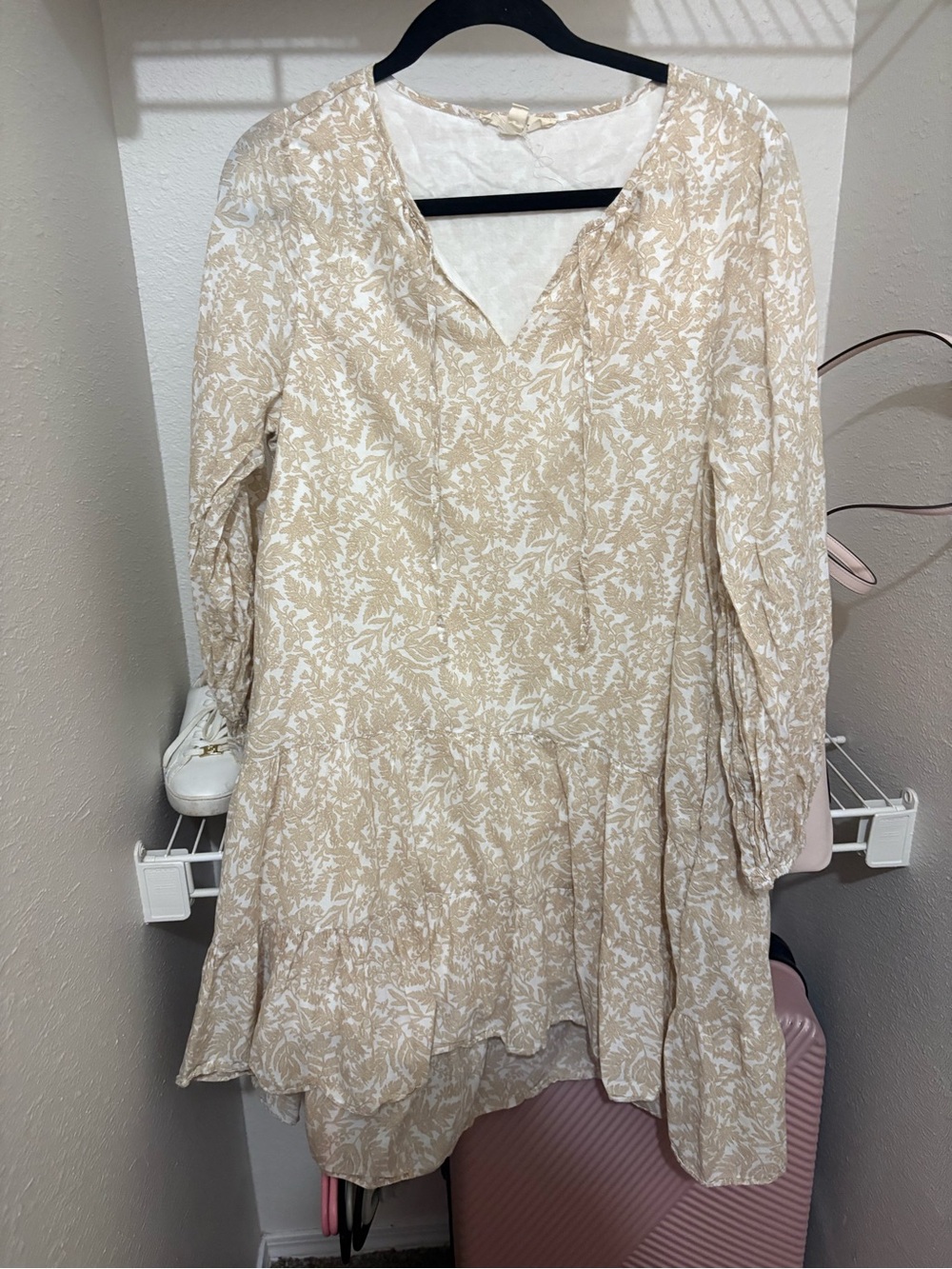 Women's Cream Floral Mini Dress
